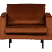 WOOOD Rodeo Fauteuil - Velvet - Roest - 85x105x86