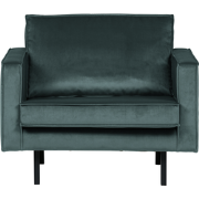WOOOD Rodeo Fauteuil - Velvet - Teal - 85x105x86