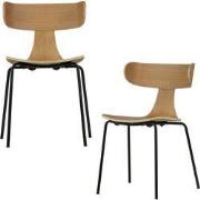WOOOD Form Eetkamerstoelen - Hout - Naturel - Set van 2