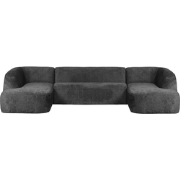 WOOOD Sloping U-Vorm Bank - Velvet - Mountain - 77x339x225