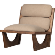 WOOOD Opulent Fauteuil - Bouclé/Hout - Naturel - 75x70x80