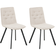 CARVER - Eetkamerstoel set van 2 - Lichtbeige - Stof