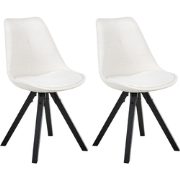 HEDLEY - Eetkamerstoel set van 2 - Lichtbeige - Stof