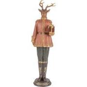 Clayre & Eef Decoratie Beeld Hert 11x10x38 cm Bruin Kunststof