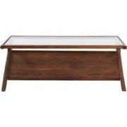 Light&living Salontafel 112x70x41 cm YUKI acacia hout donker bruin+gla...