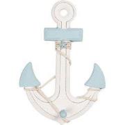 Clayre & Eef Decoratie Anker 22x5x33 cm Wit Blauw MDF