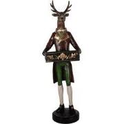 Clayre & Eef Decoratie Beeld Hert 32x31x96 cm Bruin Kunststof