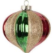 Clayre & Eef Kerstbal Ø 10x10 cm Groen Glas