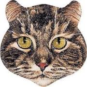 Clayre & Eef Magneet Kat 7x7 cm Bruin Keramiek