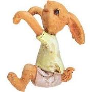 Clayre & Eef Beeld Konijn 5x5x9 cm Bruin Geel Polyresin