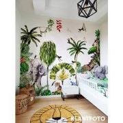 Kinderkamer jungle safari - Kinderbehang - 389,6 cm x 280 cm - Walloha