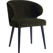 PTMD Fiori Green 1205 Dining Chair Black Wood Legs