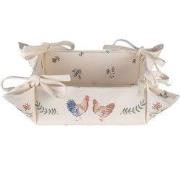 Clayre & Eef Broodmand 35x35x8 cm Beige Blauw Katoen Kip en Haan