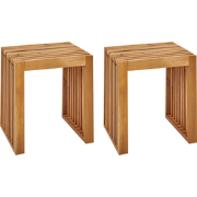 BELLANO - Tuinkrukjes set van 2 - Lichthout - Acaciahout