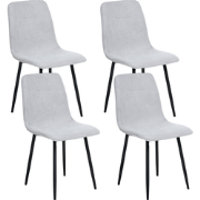 TUSCOLA - Eetkamerstoel set van 4 - Lichtgrijs - Stof