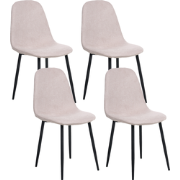 CRANDALL - Eetkamerstoel set van 4 - Beige - Stof