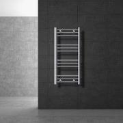 Badkamerradiator Sahara 400x800 mm chroom gebogen met zijaansluiting