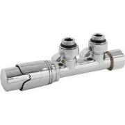 Thermostaat met aansluitset wandaansluiting chroom