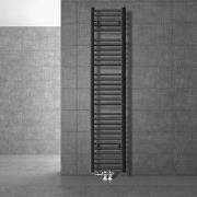 Badkamerradiator middenaansluiting 300x1800 mm antraciet recht met ond...