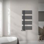 Badkamerradiator middenaansluiting 500x1000 mm antraciet met muuraansl...
