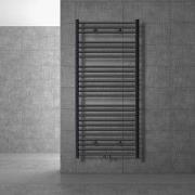 Badkamerradiator Sahara 750 x 1500 mm antraciet gebogen met centrale a...