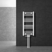 Badkamer radiator middenaansluiting 400x800 mm wit recht met set onder...