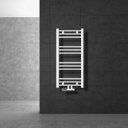 Badkamer radiator middenaansluiting 400x800 mm wit recht met wandaansl...