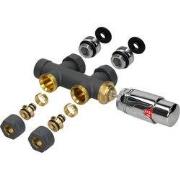 Fittingset Multiblock antraciet rechtdoor incl. LuxeBath thermostaatko...