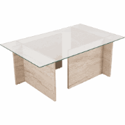 Salontafel met glazen blad L105 cm - NOAH