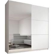 Meubella - Kledingkast Azrael - Wit - 200 cm - Met spiegel