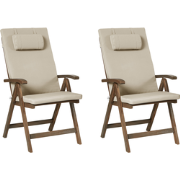 AMANTEA PREMIUM - Tuinstoel set van 2 - Taupe - Acaciahout