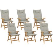 JAVA  - Tuinstoel set van 6 - Taupe - Acaciahout