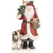 Clayre & Eef Kerstdecoratie Beeld Kerstman 17x16x30 cm Rood Kunststof