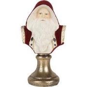 Clayre & Eef Kerstdecoratie Beeld Kerstman 9x7x15 cm Rood Kunststof