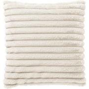 HAZEL - kussenhoes 50x50 cm - effen gestreept imitatiebont - Snow Whit...