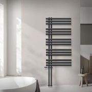Badkamerradiator middenaansluiting 600x1200 mm antraciet met vloeraans...