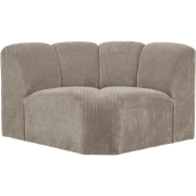 WOOOD Mojo Bank Hoekelement - Ribstof - Donker Zand - 75x68x77