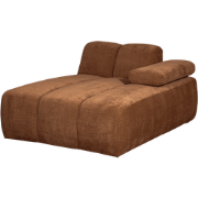 WOOOD Mojo Chaise Longue Elementenbank Rechts - Ribstof - Roest Bruin