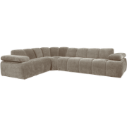 WOOOD Mojo Hoekbank Links - Ribstof - Donker Zand - 74x310x230