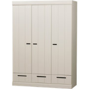 WOOOD Connect Kledingkast 3-Deurs met Lade - Grenen -Dust - 195x140x53