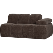 WOOOD Mojo 1,5-Zits Bank Met Arm Rechts - Ribstof - Bruin -74x160x67