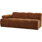 WOOOD Mojo 2-Zits Bank Met Arm Links - Ribstof - Roest Bruin