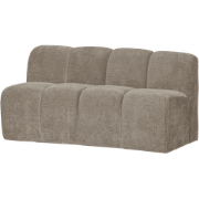 WOOOD Mojo Eetbankje Met Rugleuning 164 cm Mojo - Ribstof -Donker Zand