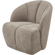 WOOOD Mojo Draaifauteuil - Ribstof - Donker Zand - 75x68x77