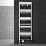 Badkamerradiator Sahara 600 x 1800 mm Witte gebogen zijaansluiting met...