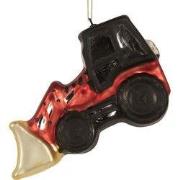 Clayre & Eef Kersthanger Tractor 12x4x8 cm Rood Glas