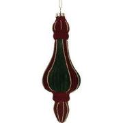 Clayre & Eef Kerstbal Ø 6x17 cm Rood Groen Glas