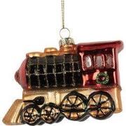 Clayre & Eef Kersthanger Trein 10x5x6 cm Rood Glas