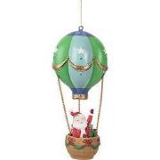 Clayre & Eef Kersthanger Luchtballon Ø 8x18 cm Groen Kunststof