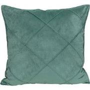 QUVIO Sierkussen gevuld met ruit patroon - 50 x 50 cm - Fluweel - Groe...